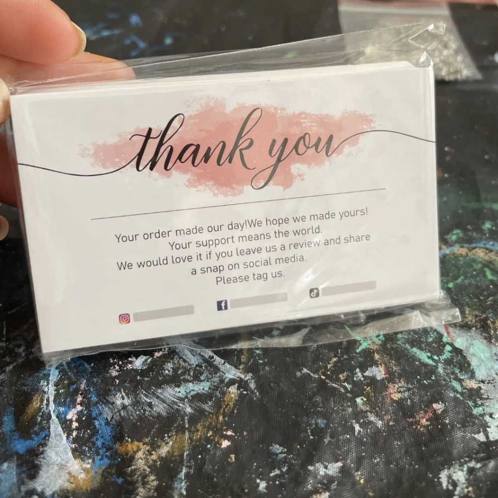 Thank You For Your Order Business Cards 30 PC's Custom Write Your Own DIY Cards